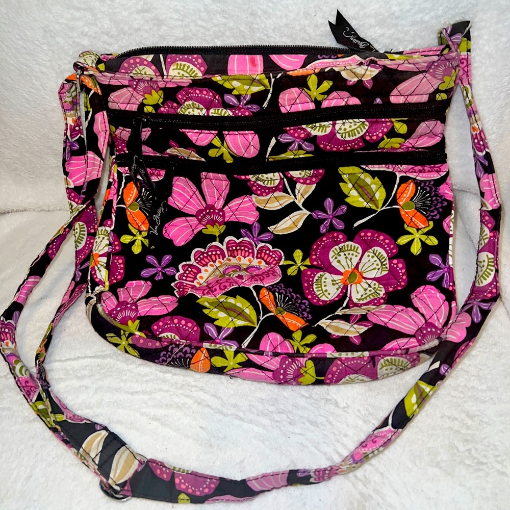 Vera Bradley On The Go Crossbody Purse HandBag in "Pirouette Pink" Floral Design